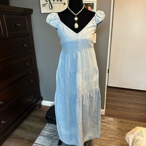 Old Navy Light Blue denim Midi Dress